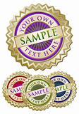 Set of Four Colorful Emblem Seals Ready for Your Own Text.