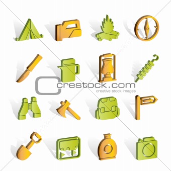 tourism and hiking icons