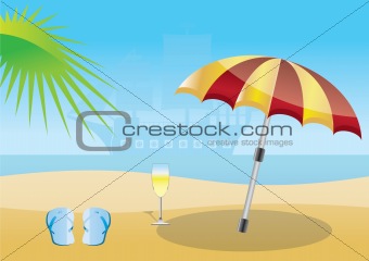summer, beach and sea  background