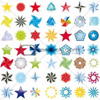 Collection of stars abstract symbols