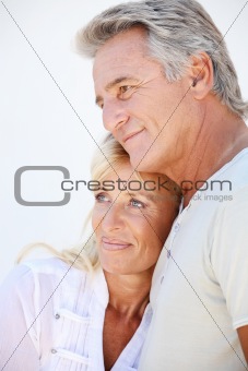 Happy mature couple smiling