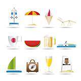 beach and holiday icons