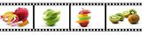film strip with fruit collection