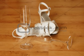 sexy high heel and champagne glass