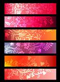 Floral spring red banners