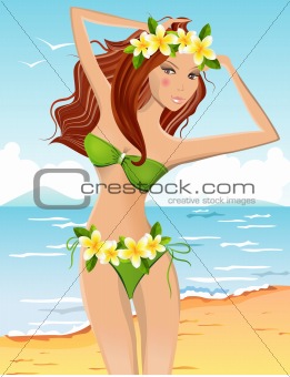 Young girl in bikini