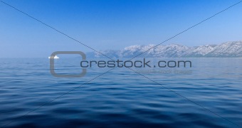 Ferry on the blue sea