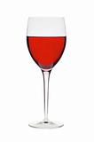 Glass with red wine isolated on white background