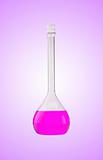 Test tube on pink background