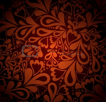 Background floral pattern and heart. Vector