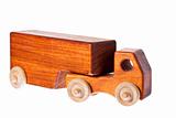 A funky retro wooden truck or semi-trailer