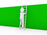 3d human ladder wall green