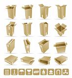 Vector Illustration of shipping box vector and Box Icon and Signs