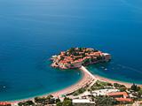 Sveti-Stefan island in Montenegro from above