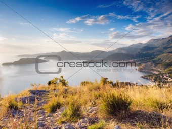 Montenegro coastline at sunset
