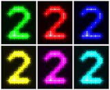 Set a glowing symbol of the number 2