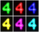 Set a glowing symbol of the number 4