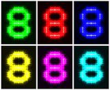 Set a glowing symbol of the number 8