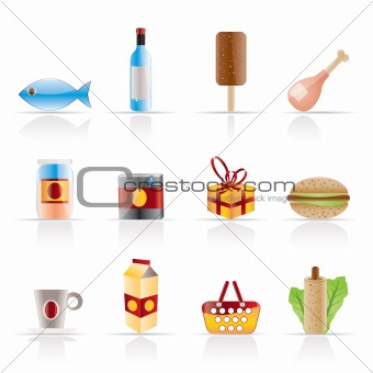 Shop, food and drink icons