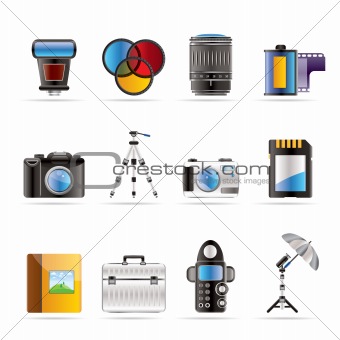 Photography equipment icons