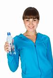 Young girl with bottle of water