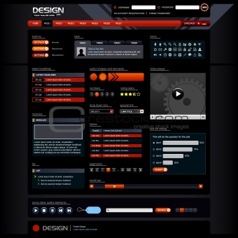 Website Web Design Elements Dark Template