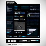 Website Web Design Elements Dark Black Template