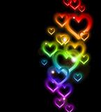 Rainbow Heart Border with Sparkles. Vector