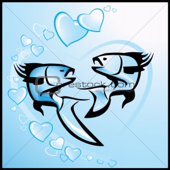Love, background with fishes