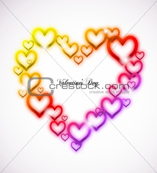 Heart Border with Sparkles on white. Vector
