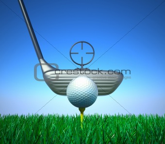 Golf ball and tee with target device