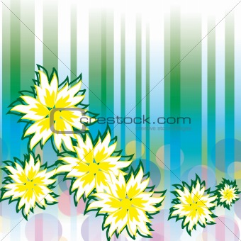 Abstract background with white flowers
