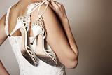Bride with worn-out shoes