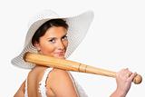 Dangerous bride with baseball bat