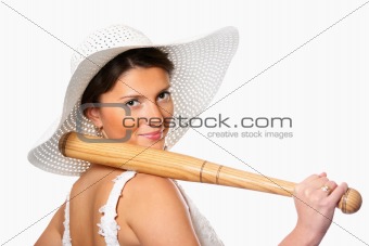 Dangerous bride with baseball bat
