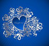 Blue Heart To The St.Valentine. Vector