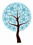 Decorative winter tree, vector