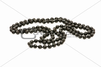 Necklace with black stones isolated on the white