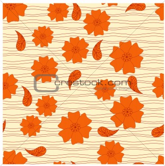 vector seamless background with  flowers