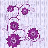 vector background with blue and violet  flowers
