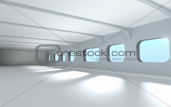 Modern architecture interior 3d render