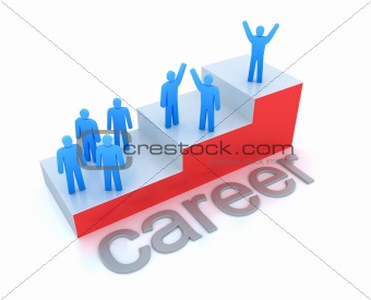 Career ladder concept. Isolated on white