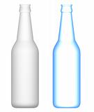 Beer Bottles : Transparent and opaque. Isolated on white