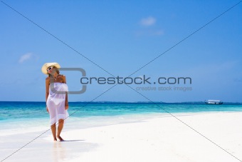 Lady on a tropical beach