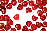Bright red hearts