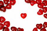Bright red hearts