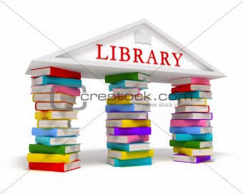 Library books icon. Isolated on white