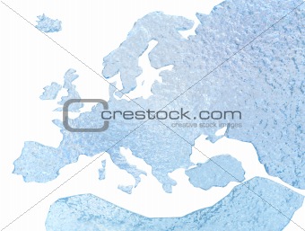 Europe Ice Map. Isolated on white