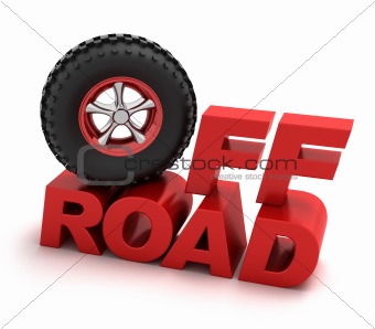 Off-road racing symbol. Isolated on white