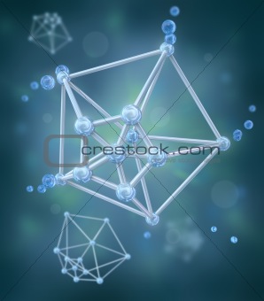 Molecule over chemical background
